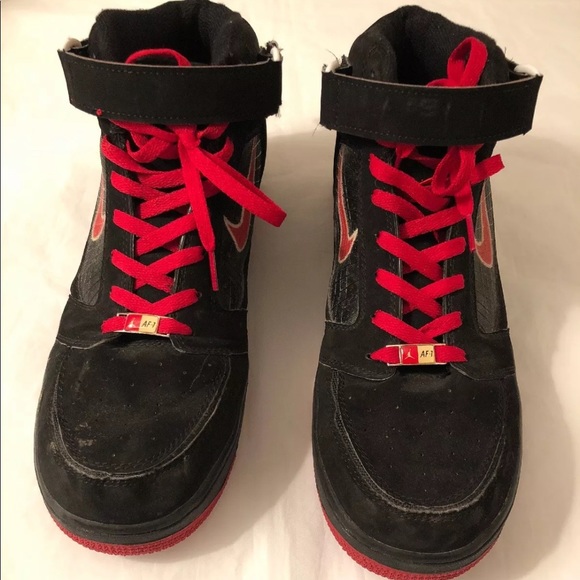 Nike Other - Nike Air Force 1 Jordan Shoes Red& Black Size 12